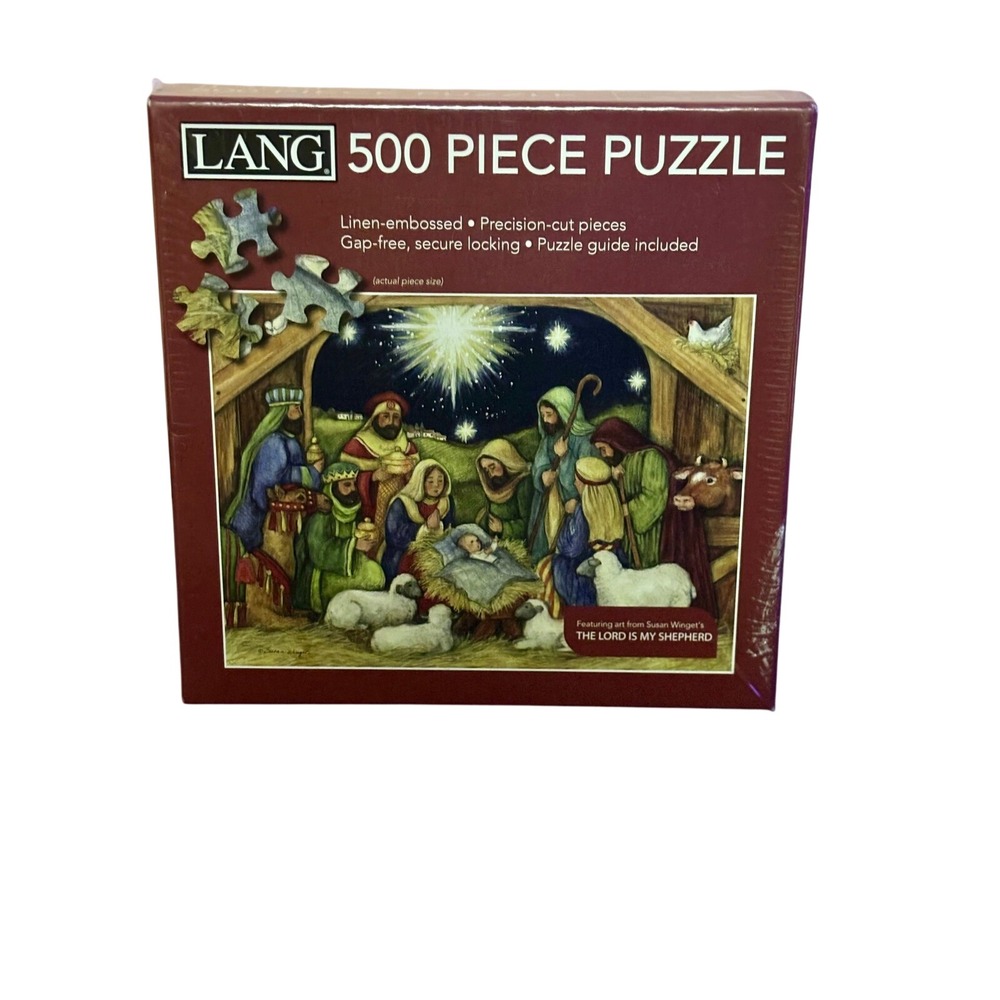 Lang 500 Piece Puzzle The Lord is My Shepherd Susan Winget Nativity Art 5039192